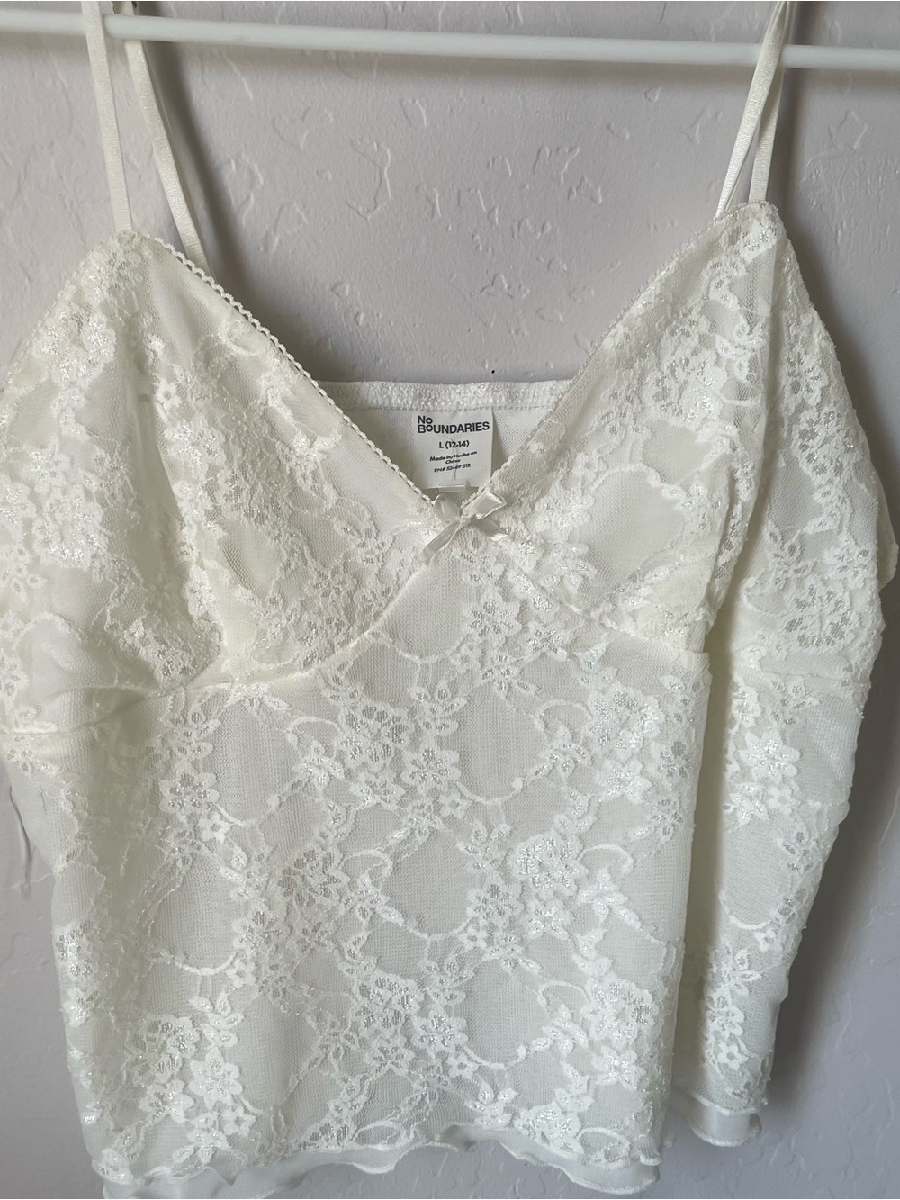 No boundaries Ivory Lace Camisole Top